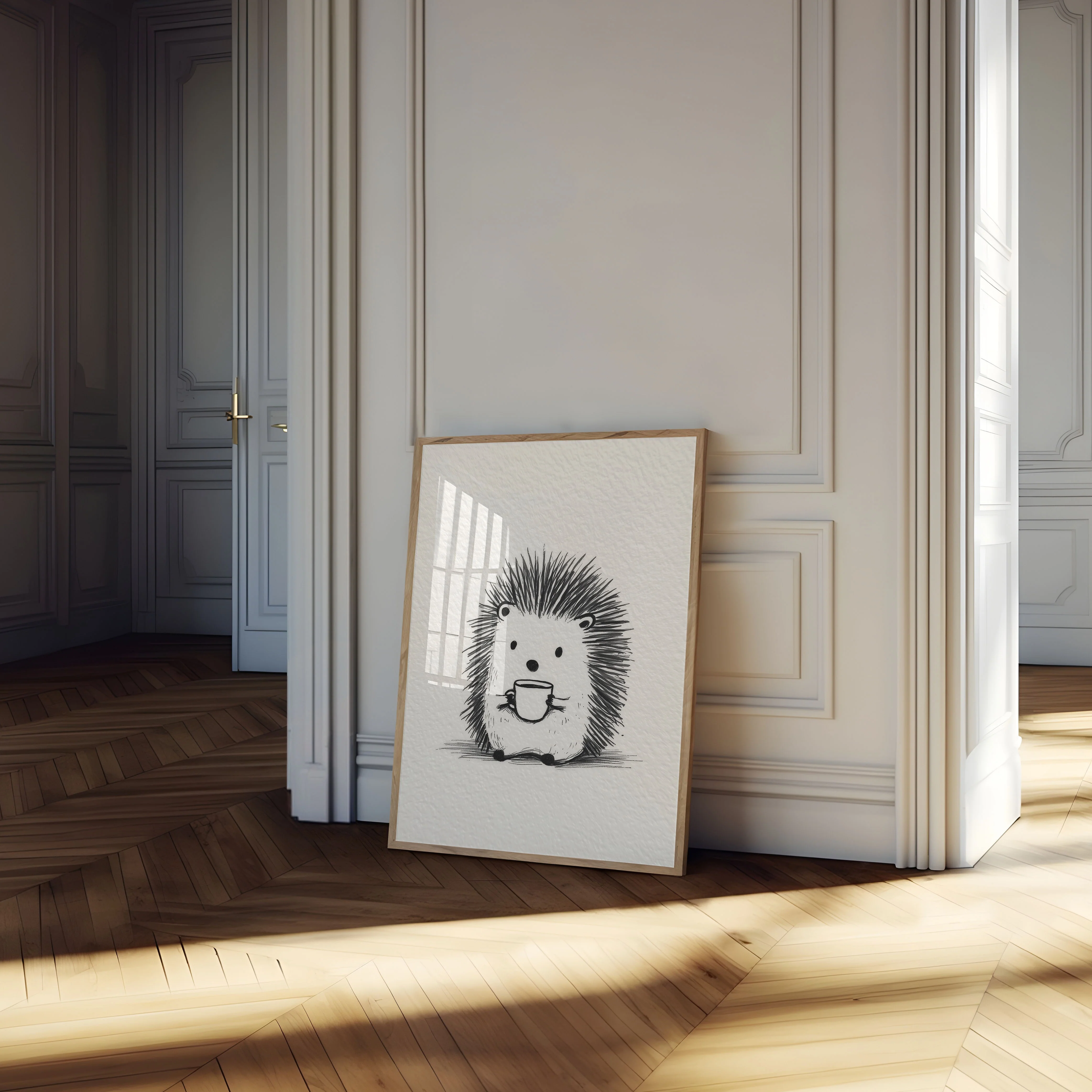 Cozy Hedgehog Coffee Break Poster - Image 4