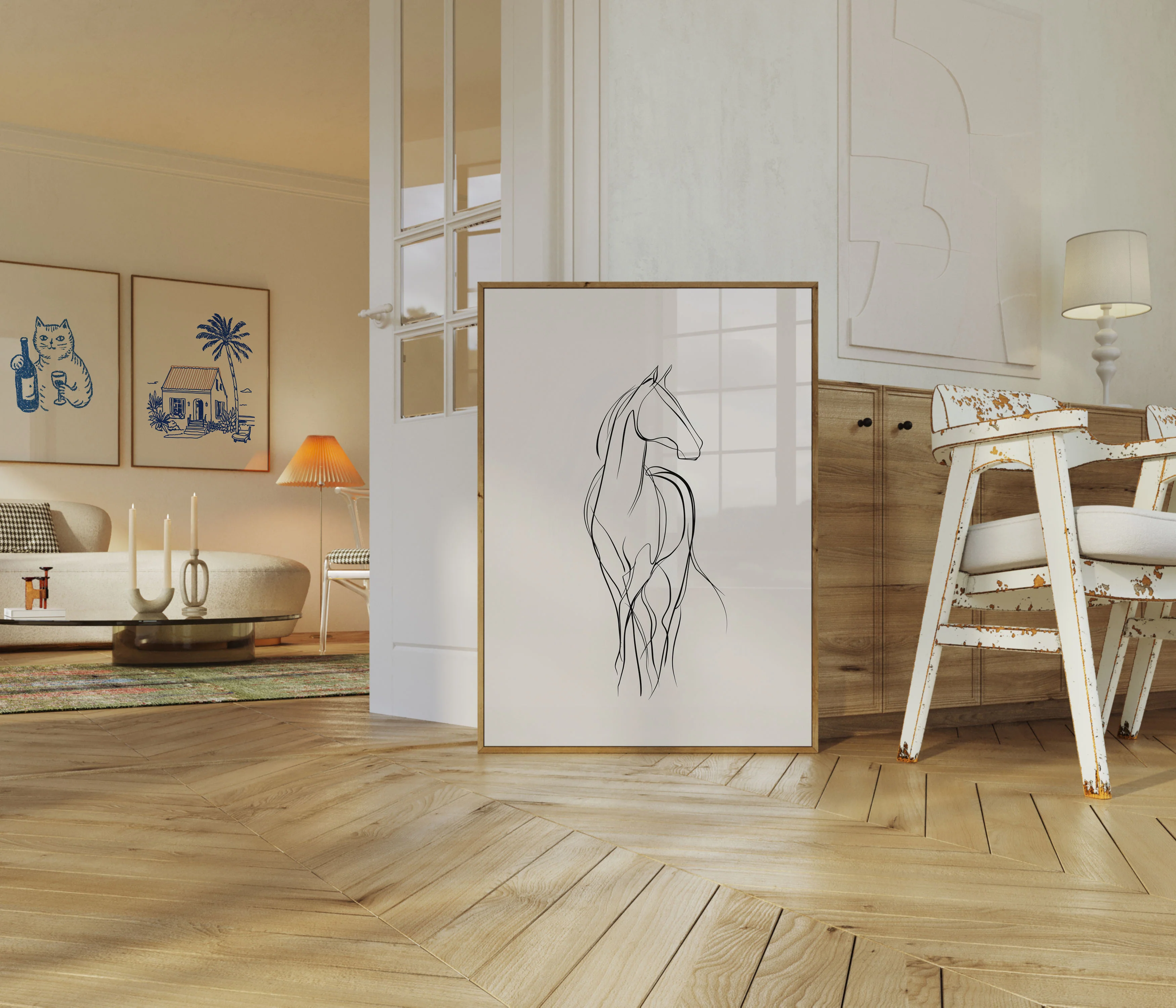 Elegant Horse Line Art Poster - Image 5