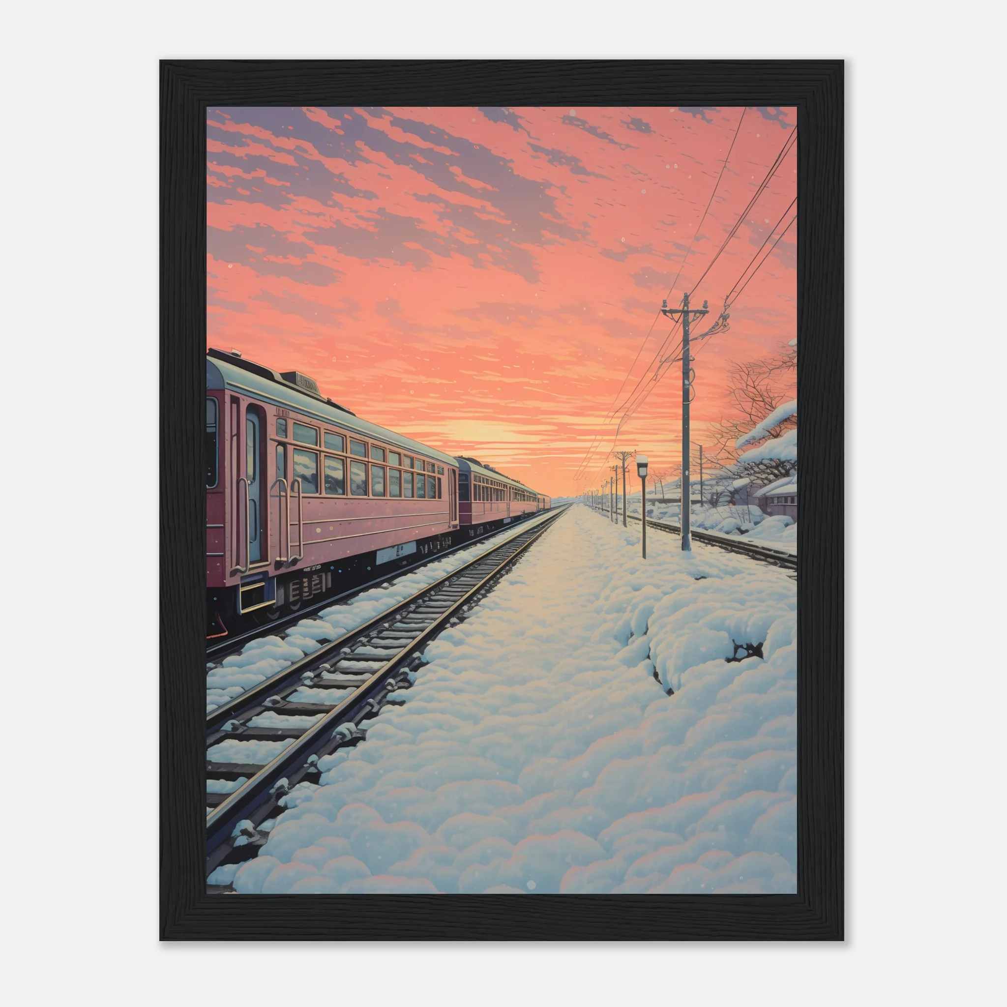 Japanese Train in Sunset - Poster - Image 15