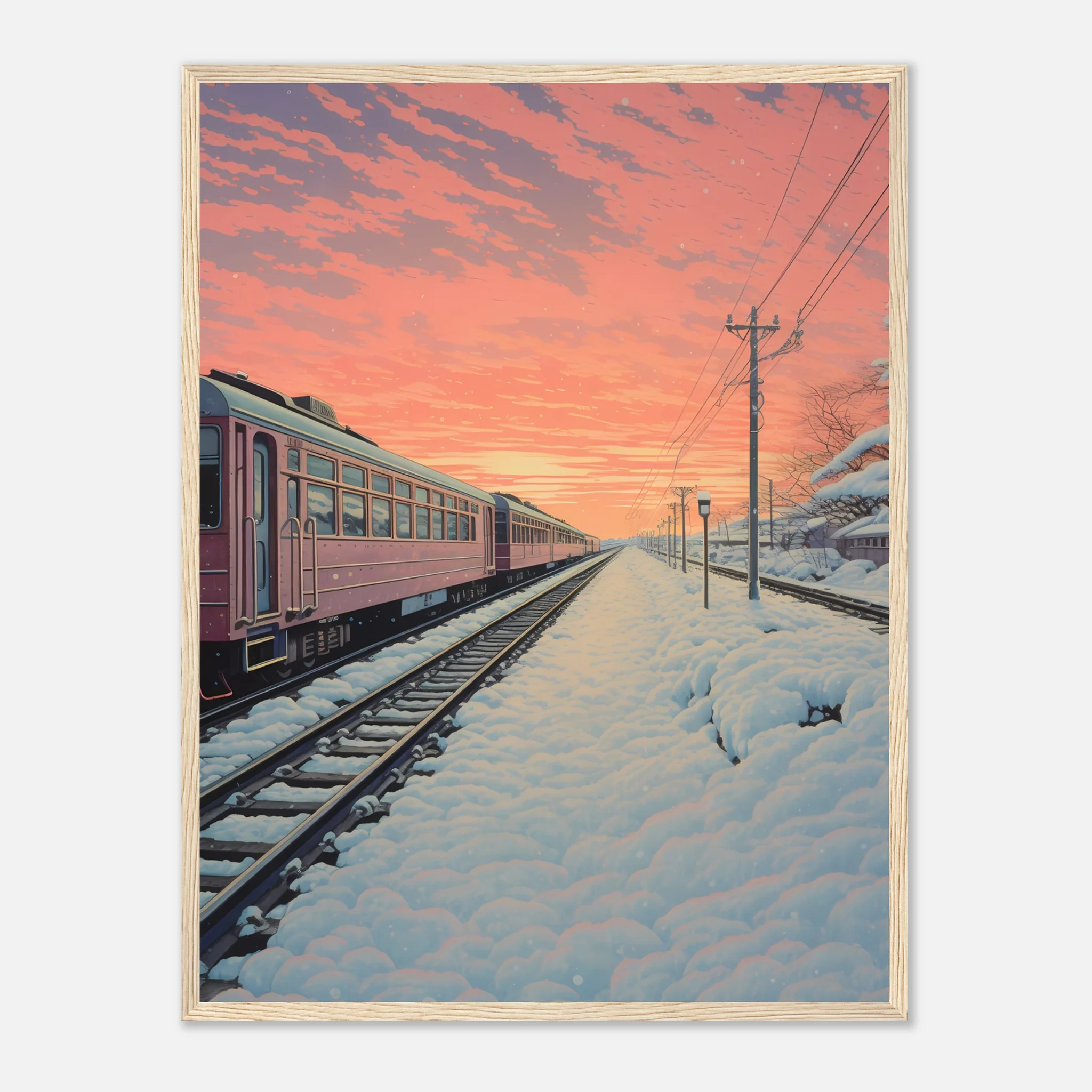 Japanese Train in Sunset - Poster - Image 20