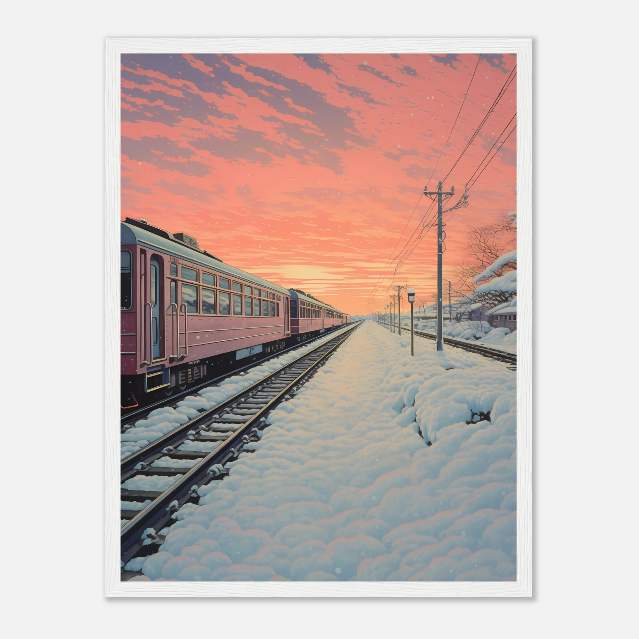 Japanese Train in Sunset - Poster - Image 22