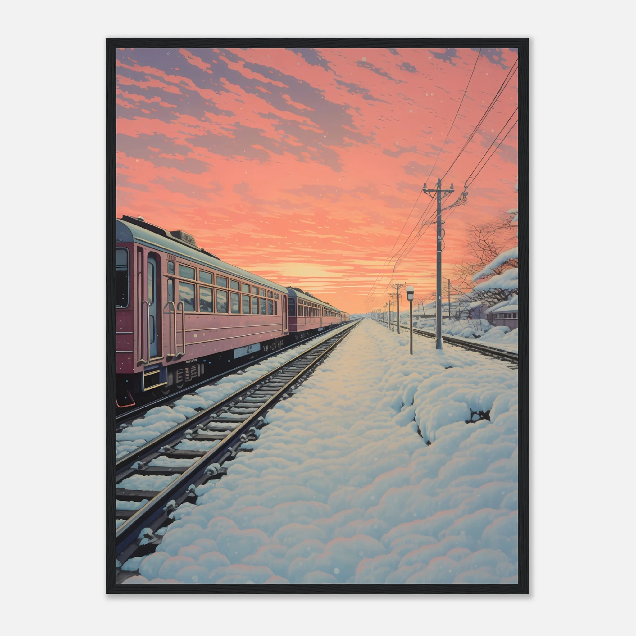 Japanese Train in Sunset - Poster - Image 30