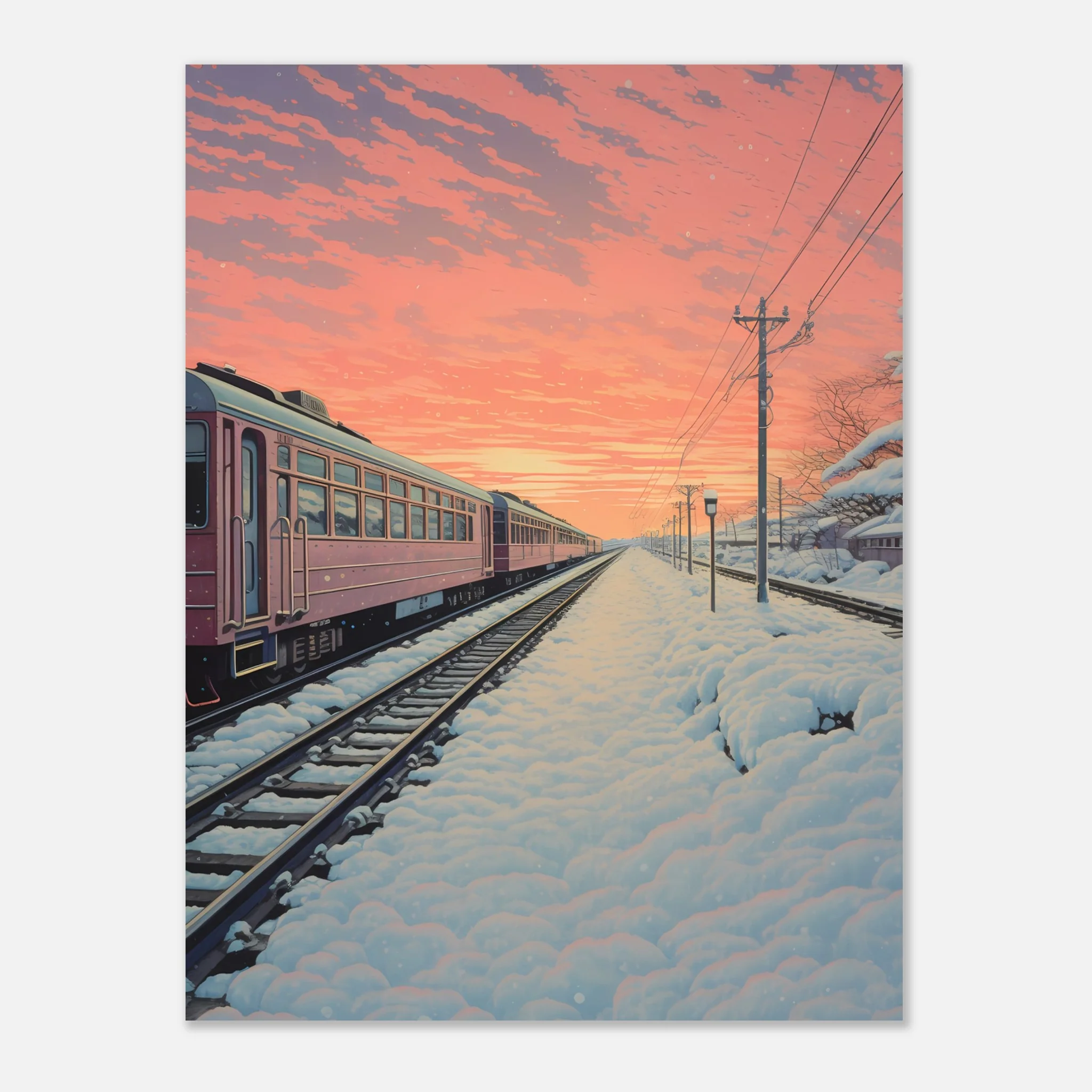 Japanese Train in Sunset - Poster - Image 9