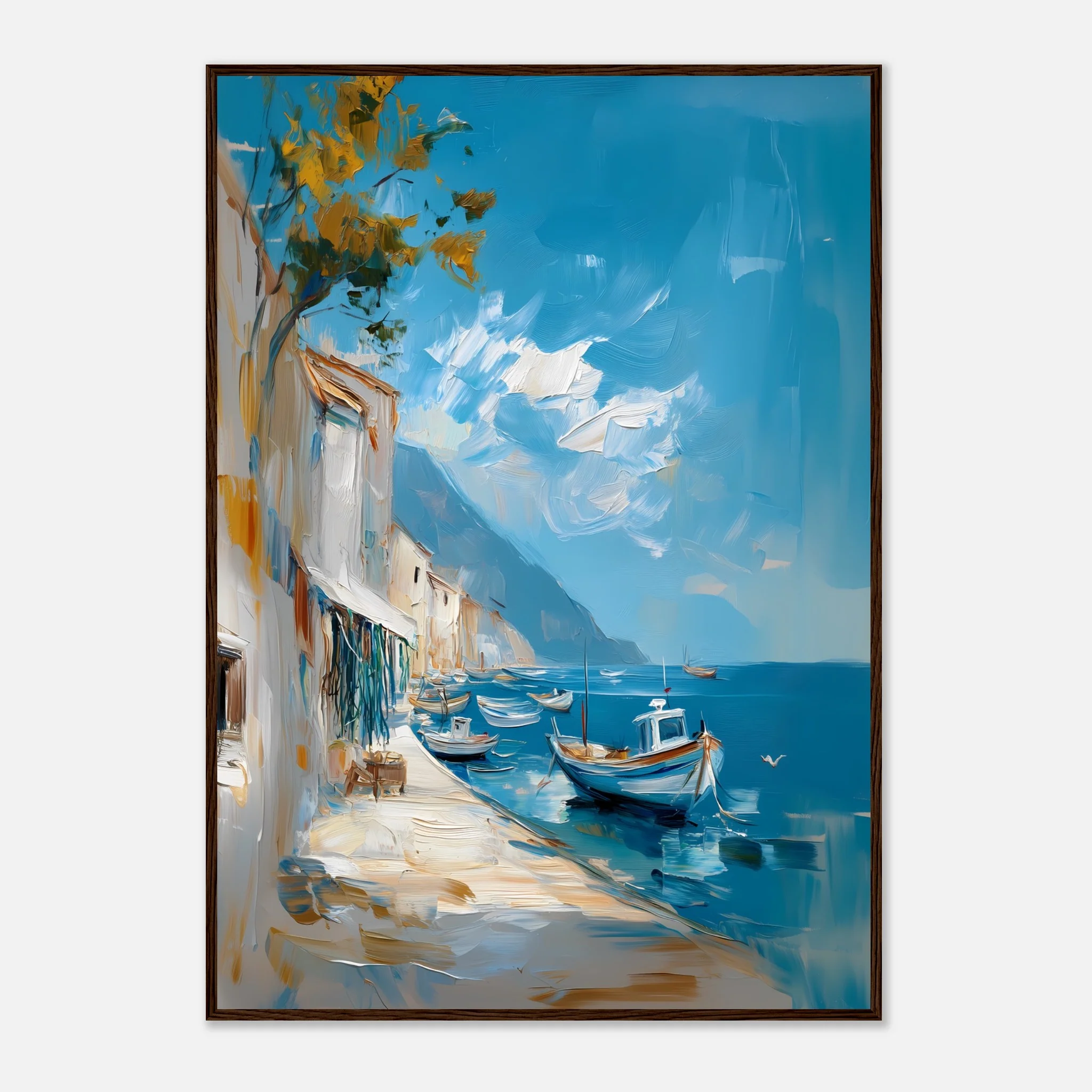 Oil-Painted Harbor Scene - Image 19