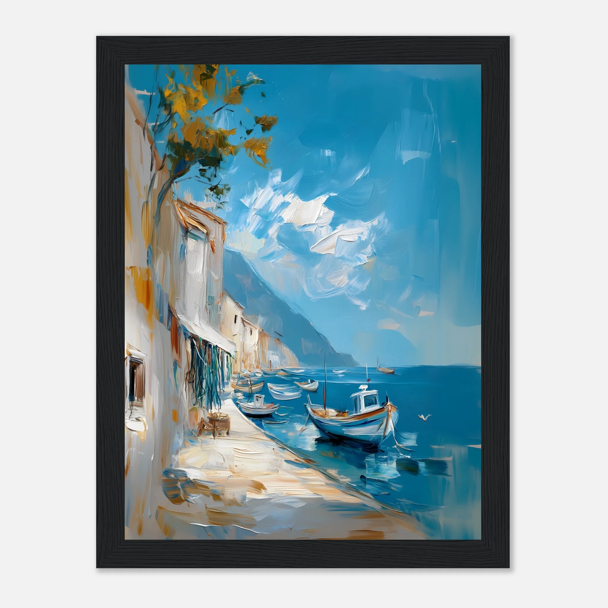 Oil-Painted Harbor Scene - Image 20