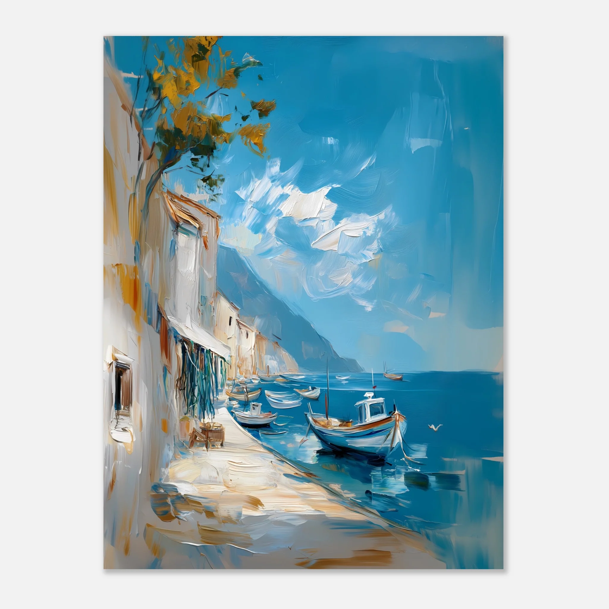 Oil-Painted Harbor Scene - Image 21