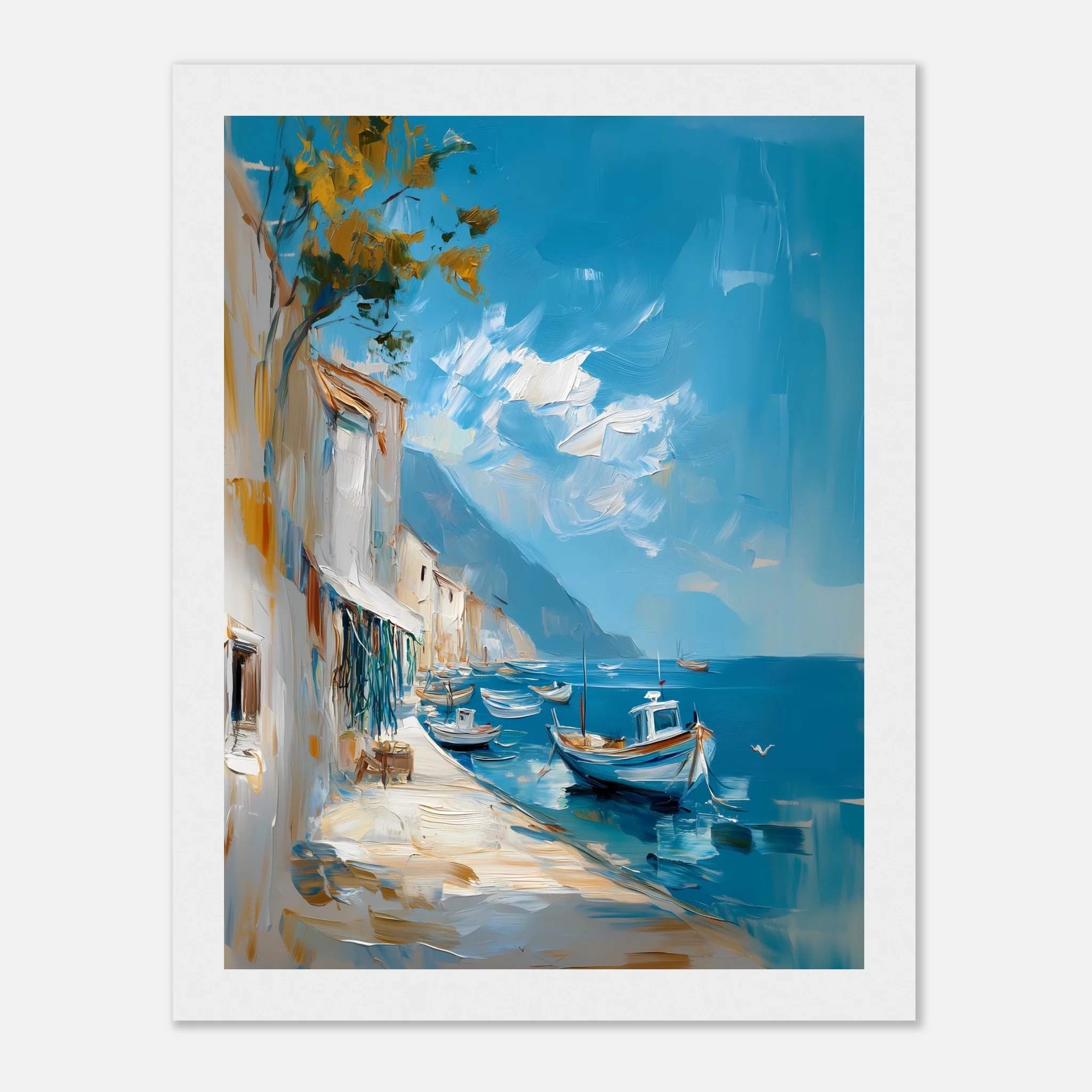 Oil-Painted Harbor Scene - Image 22