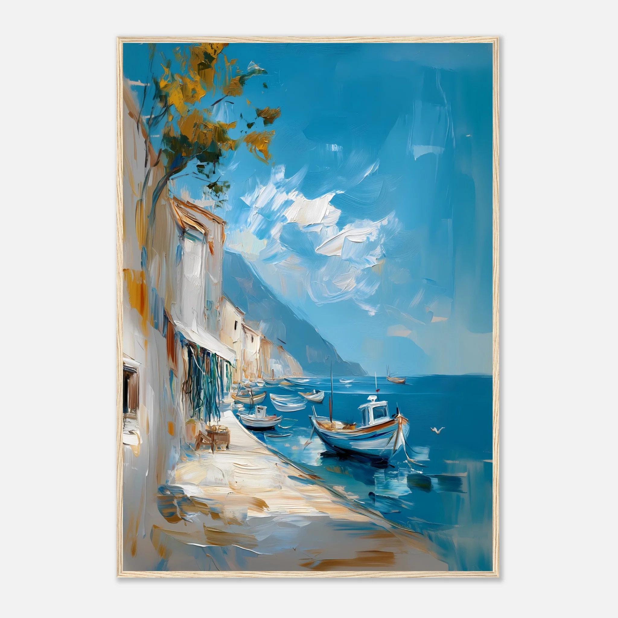 Oil-Painted Harbor Scene - Image 27