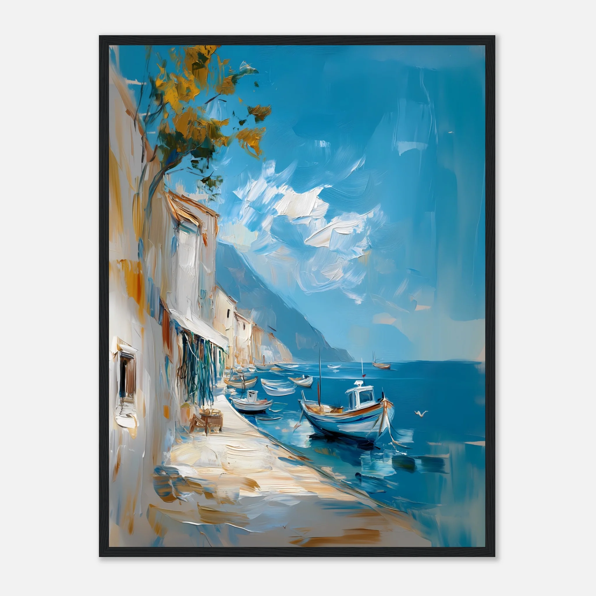Oil-Painted Harbor Scene - Image 30