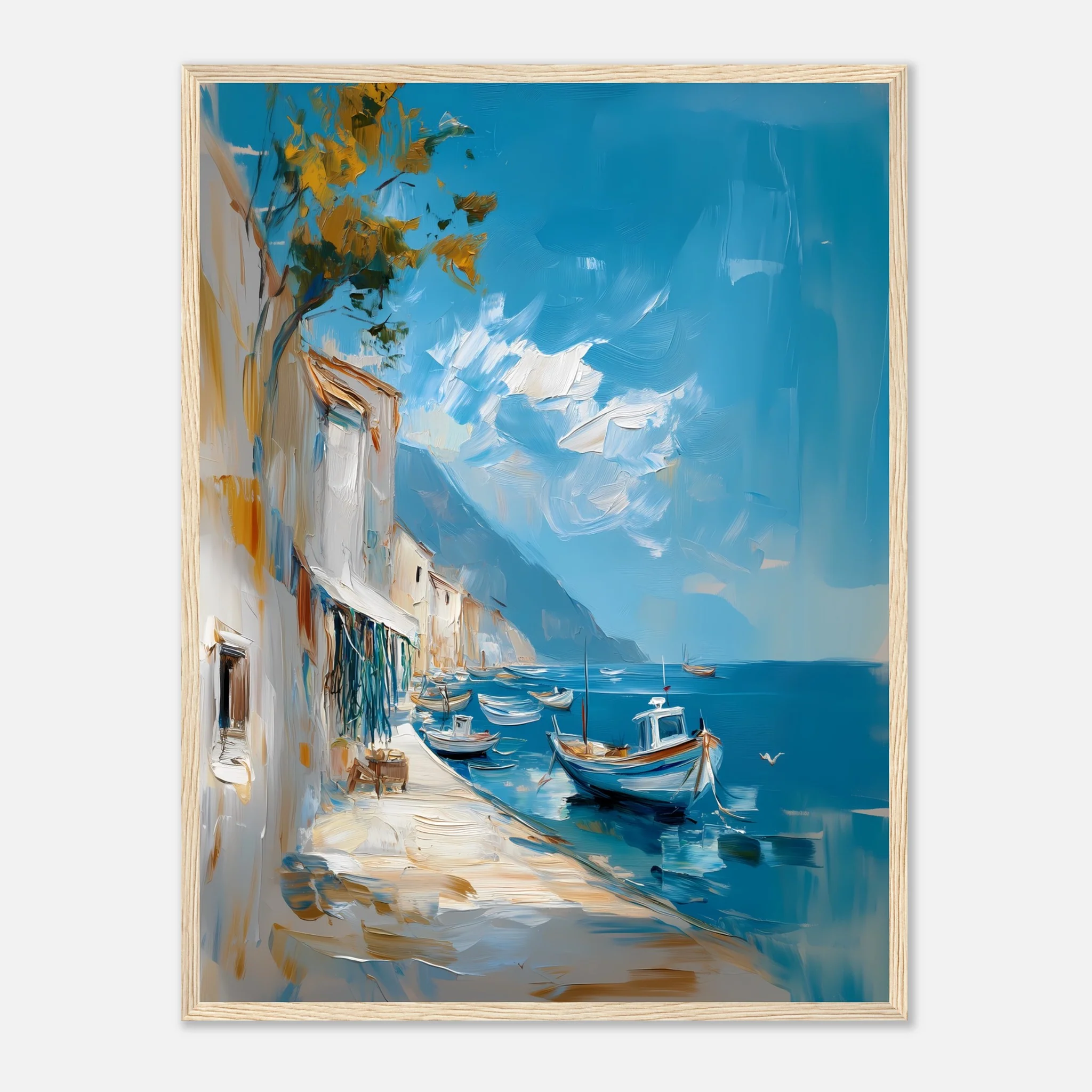 Oil-Painted Harbor Scene - Image 31