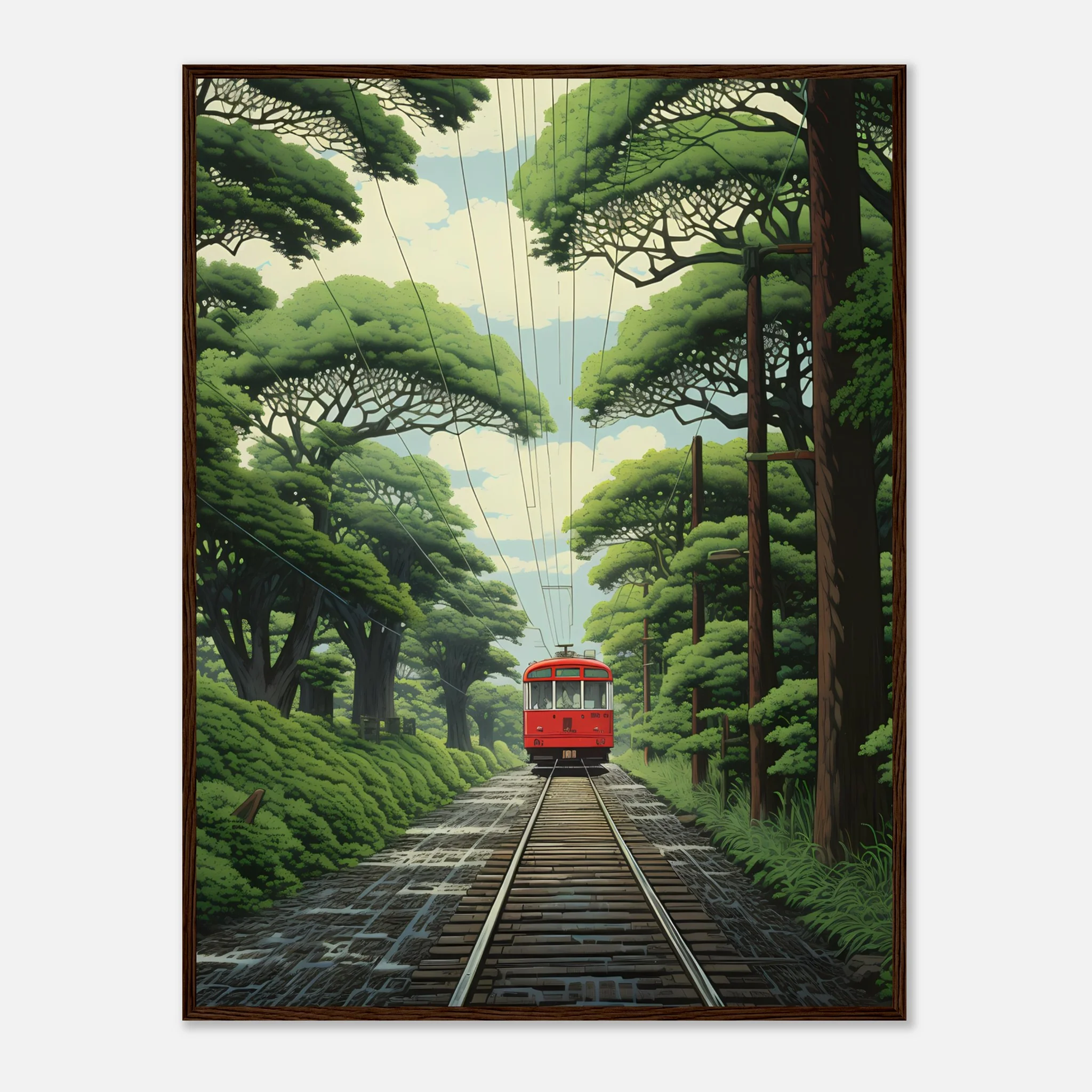 Train Through Japanese Forest – Poster - Image 17