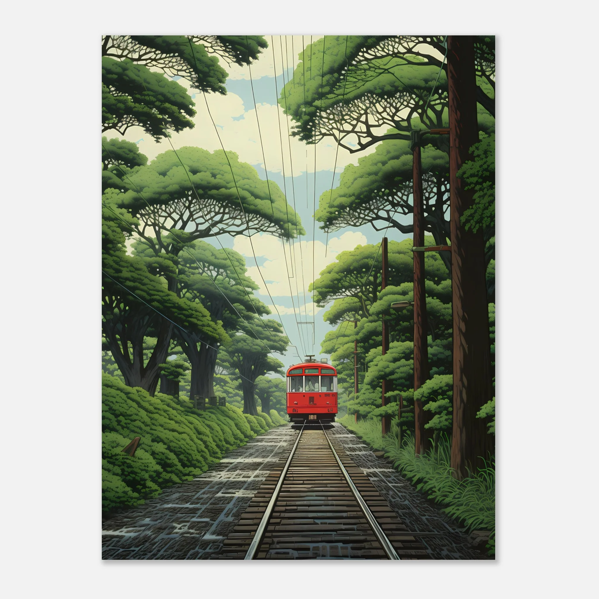 Train Through Japanese Forest – Poster - Image 7