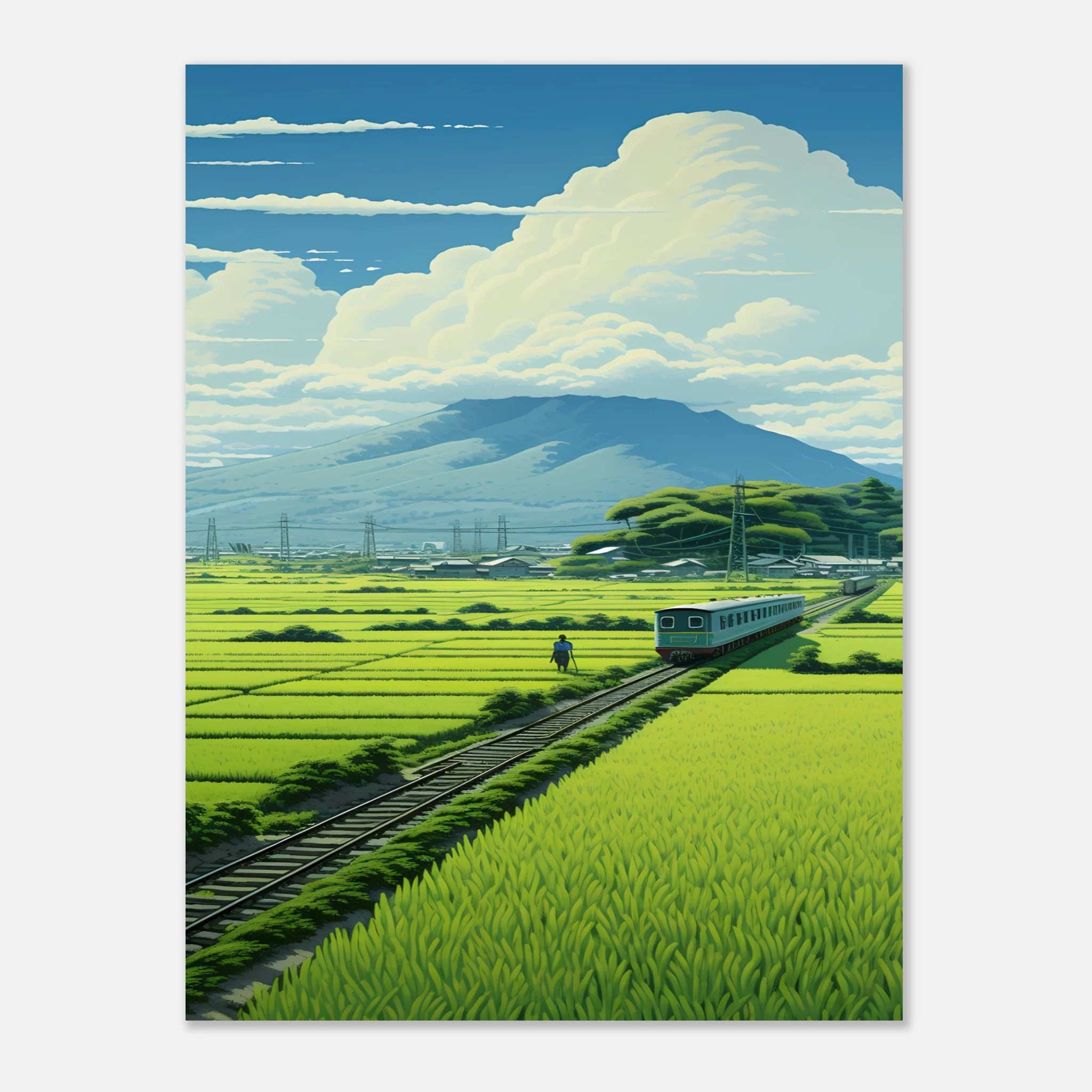 Train Through the Japanese Rice Fields - Poster - Image 10