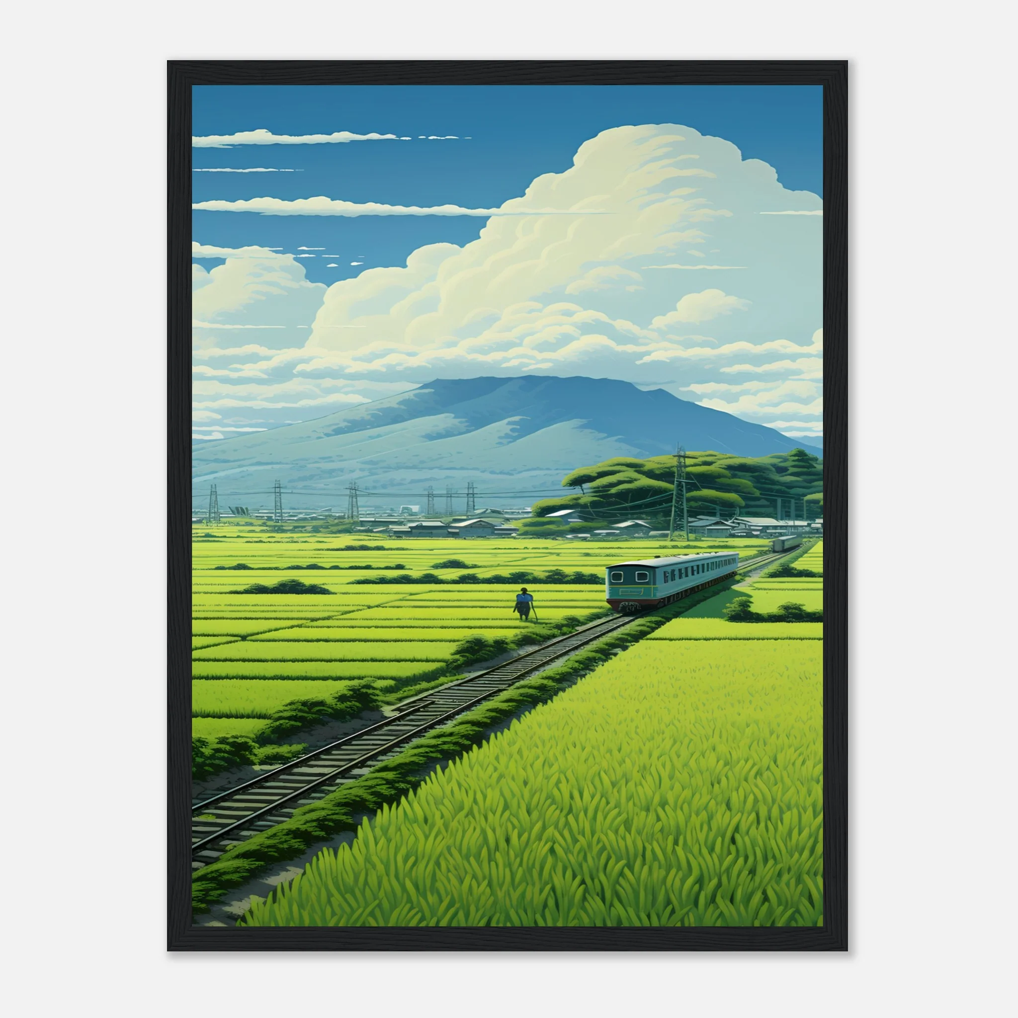Train Through the Japanese Rice Fields - Poster - Image 13