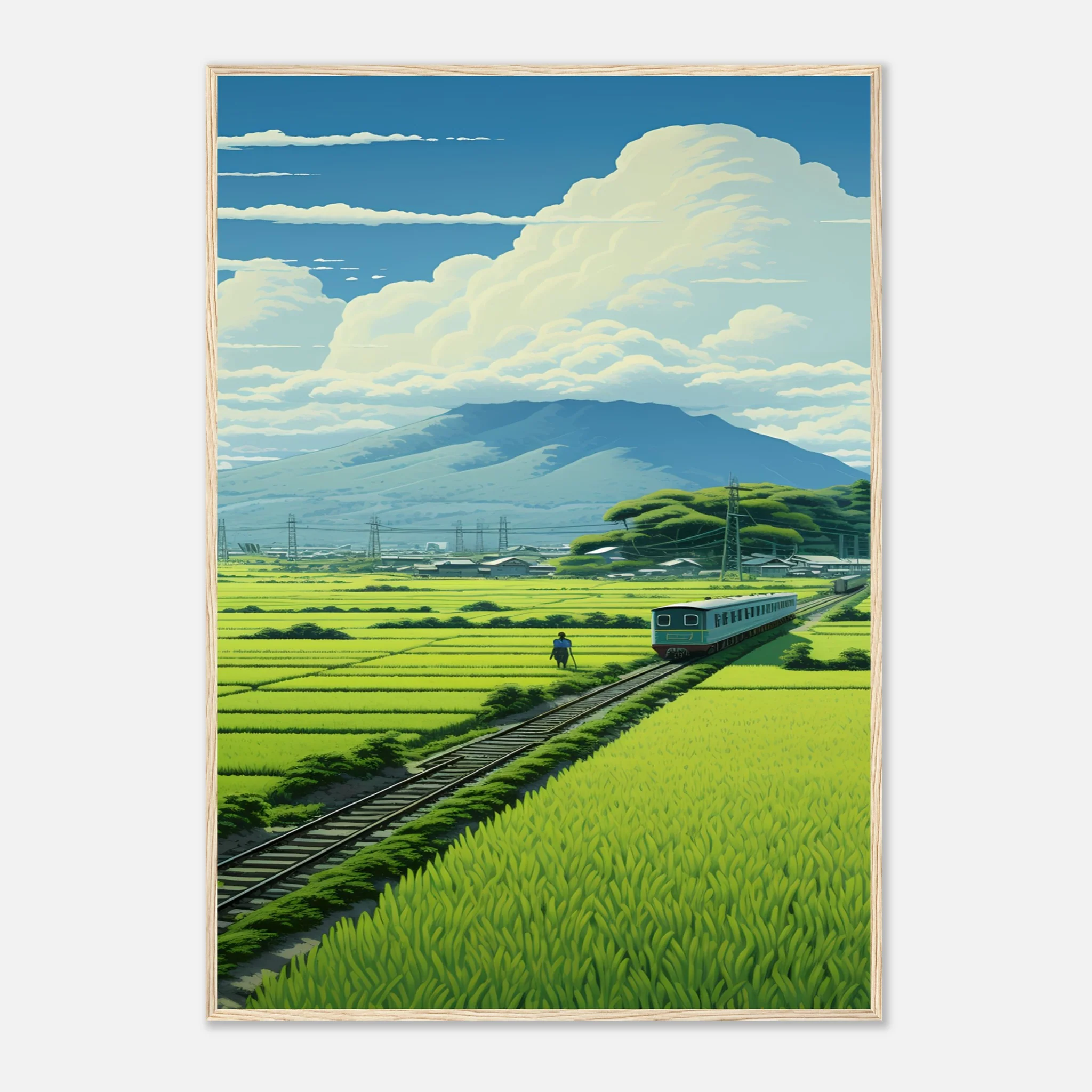 Train Through the Japanese Rice Fields - Poster - Image 17