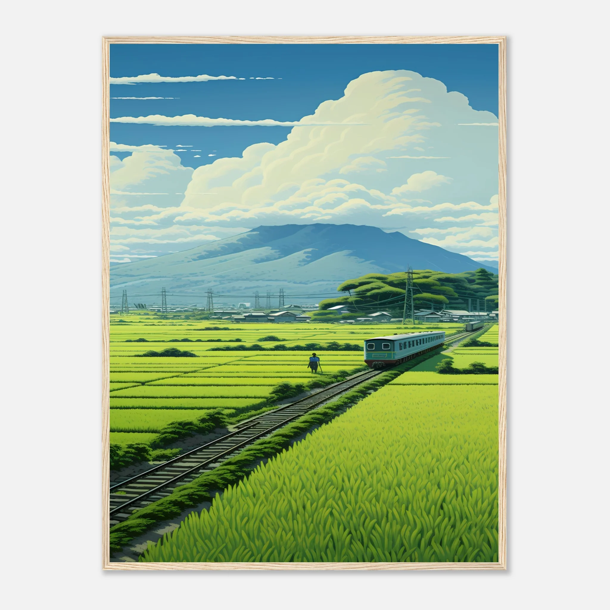 Train Through the Japanese Rice Fields - Poster - Image 23