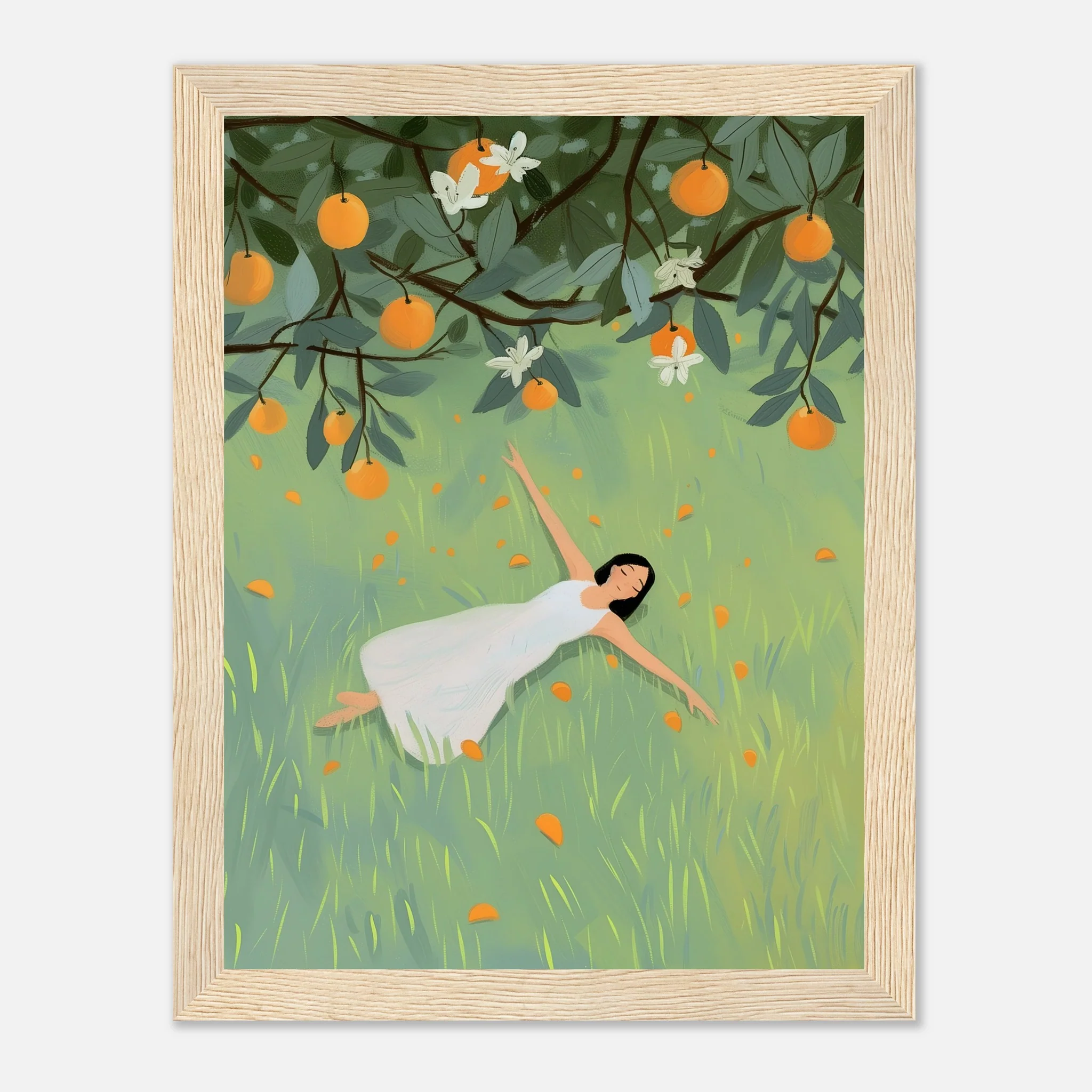 Woman Laying in Grass Field – Poster - Image 10