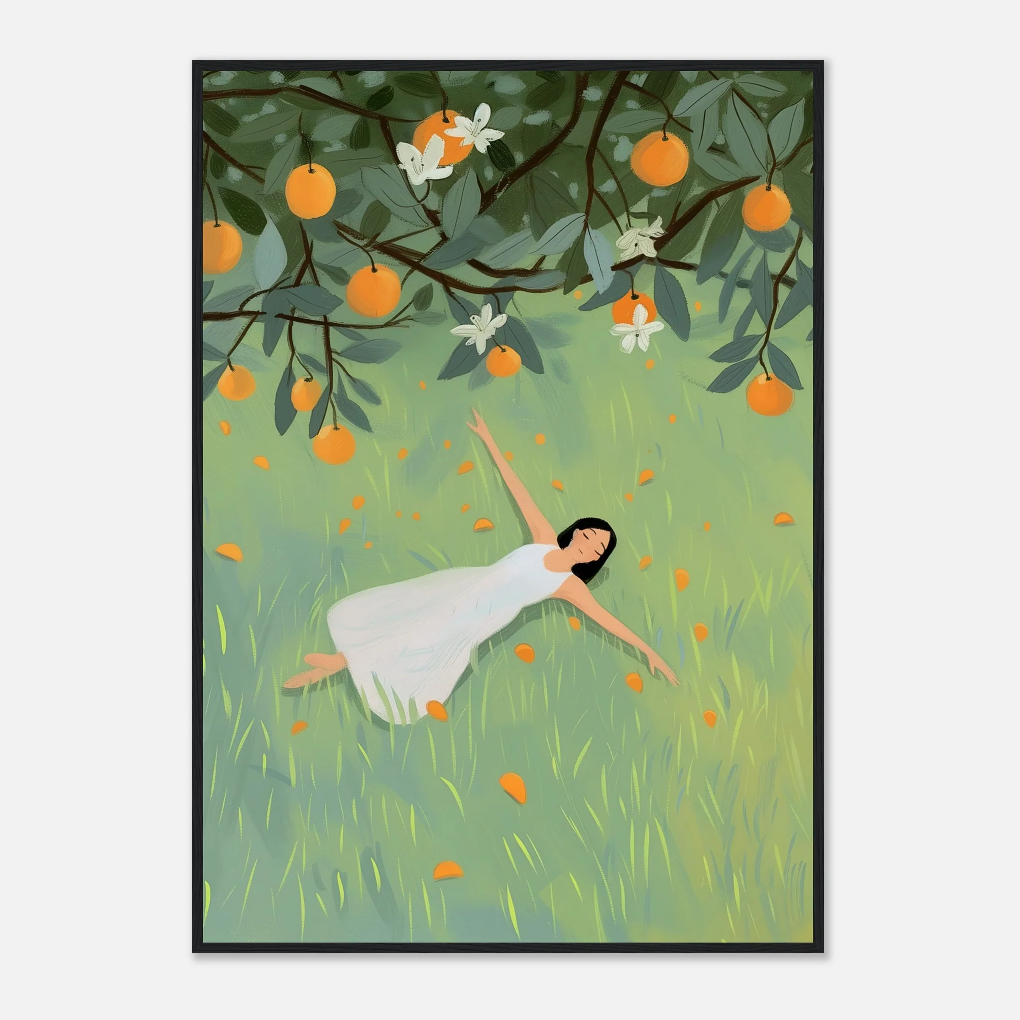 Woman Laying in Grass Field – Poster - Image 12