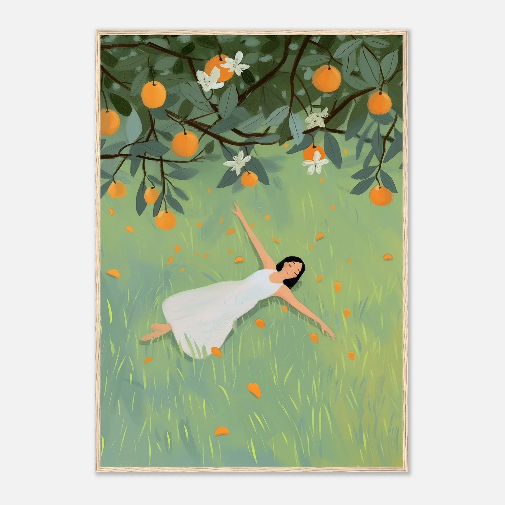 Woman Laying in Grass Field – Poster - Image 14