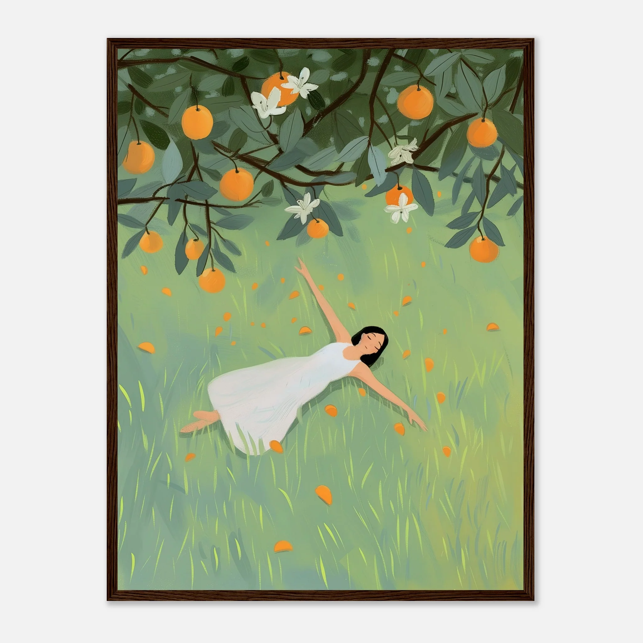 Woman Laying in Grass Field – Poster - Image 16