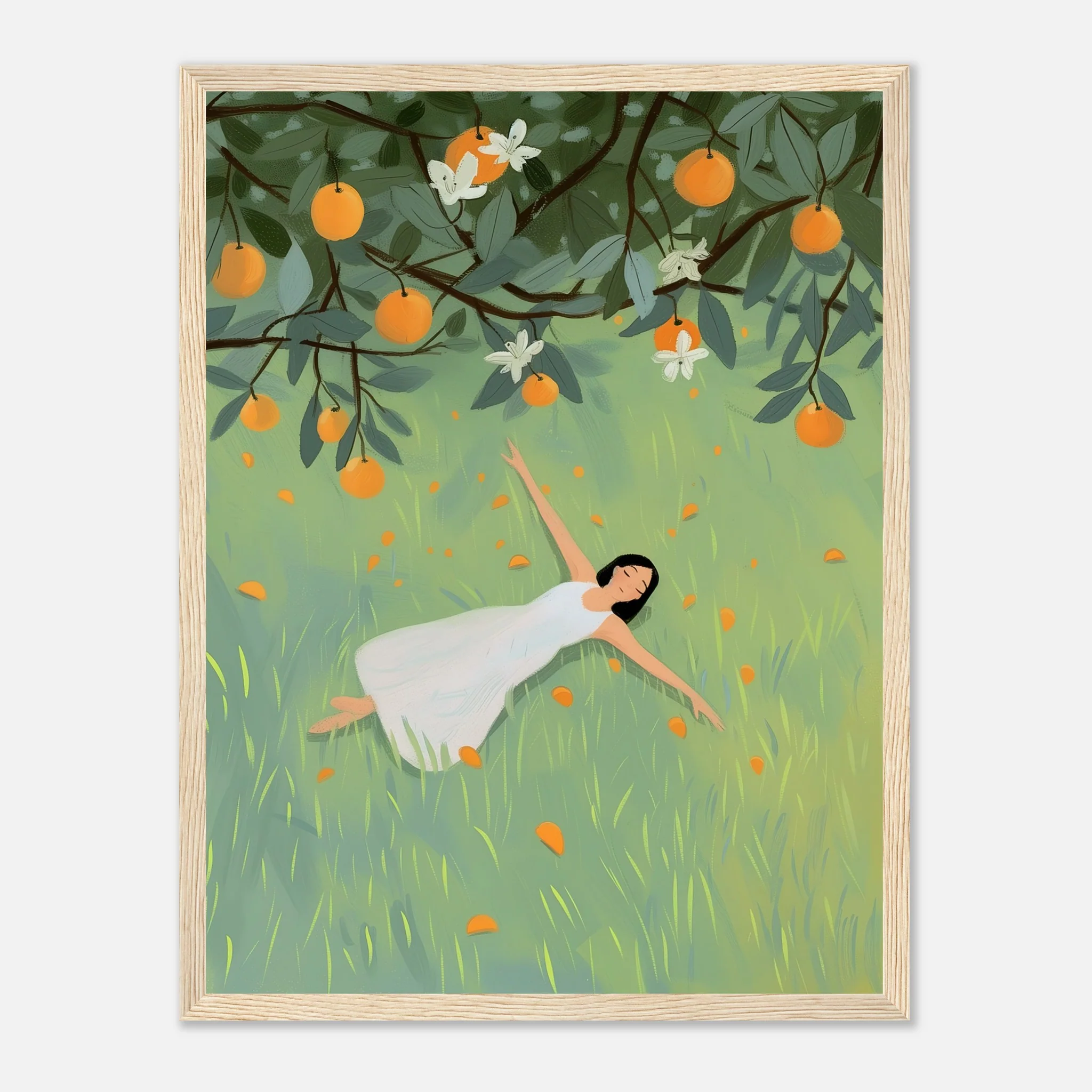 Woman Laying in Grass Field – Poster - Image 24